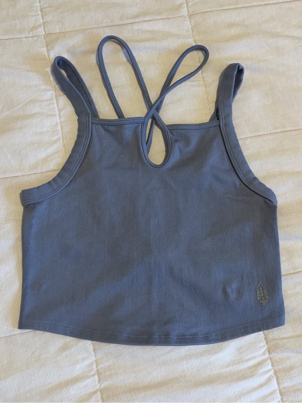 Free People Slate Blue Strappy Crop Top